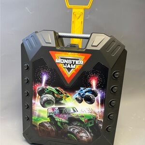 Monster Jam Carrying Case Suitcase w/ 5 Monster Trucks